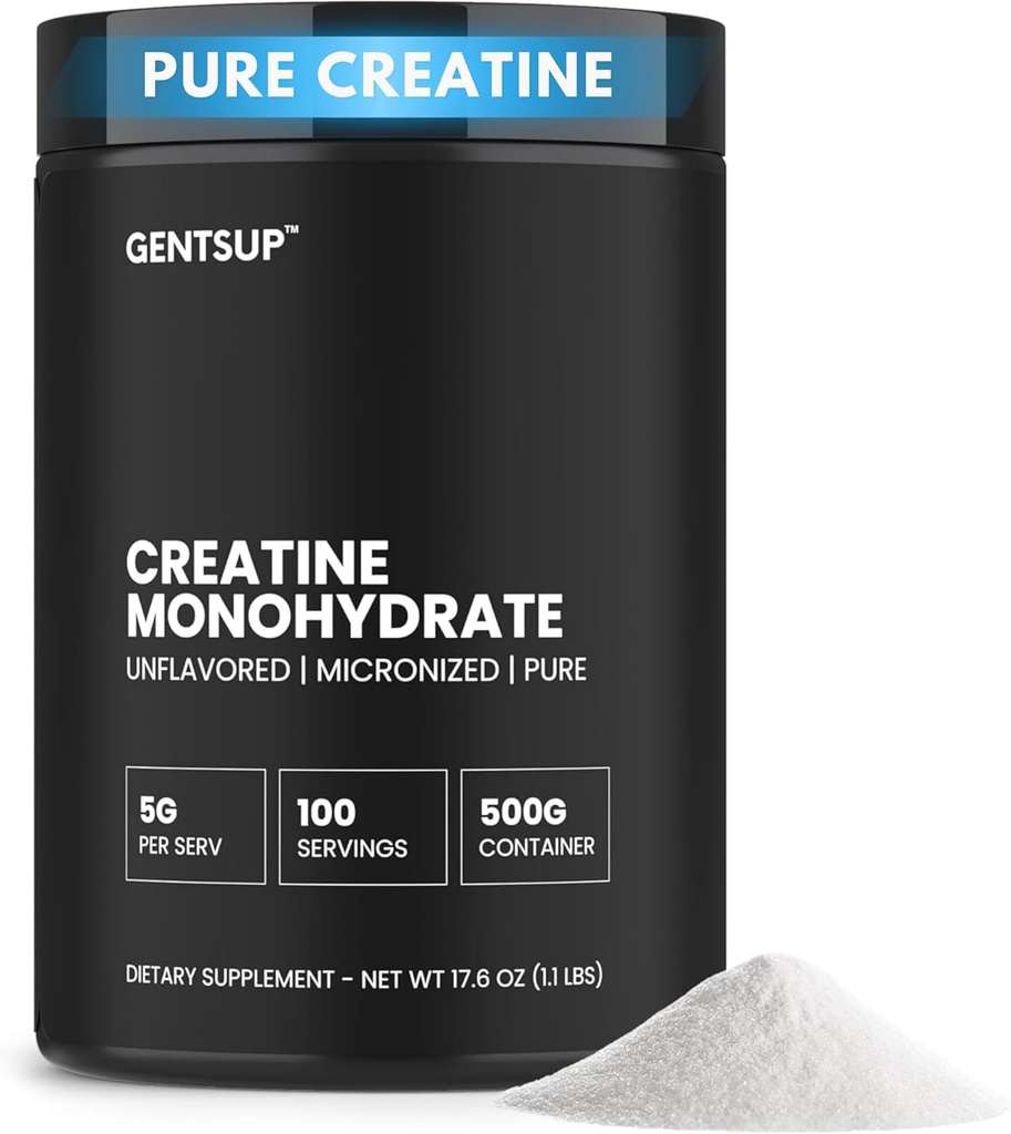Creapure Creatine Monohydrate Powder - Unflavored, 5000mg, 100 Servings - Boost Muscle Growth, Strength, Performance & Brain Health - Non-GMO, Gluten-Free, HPLC Tested, NSF Certified