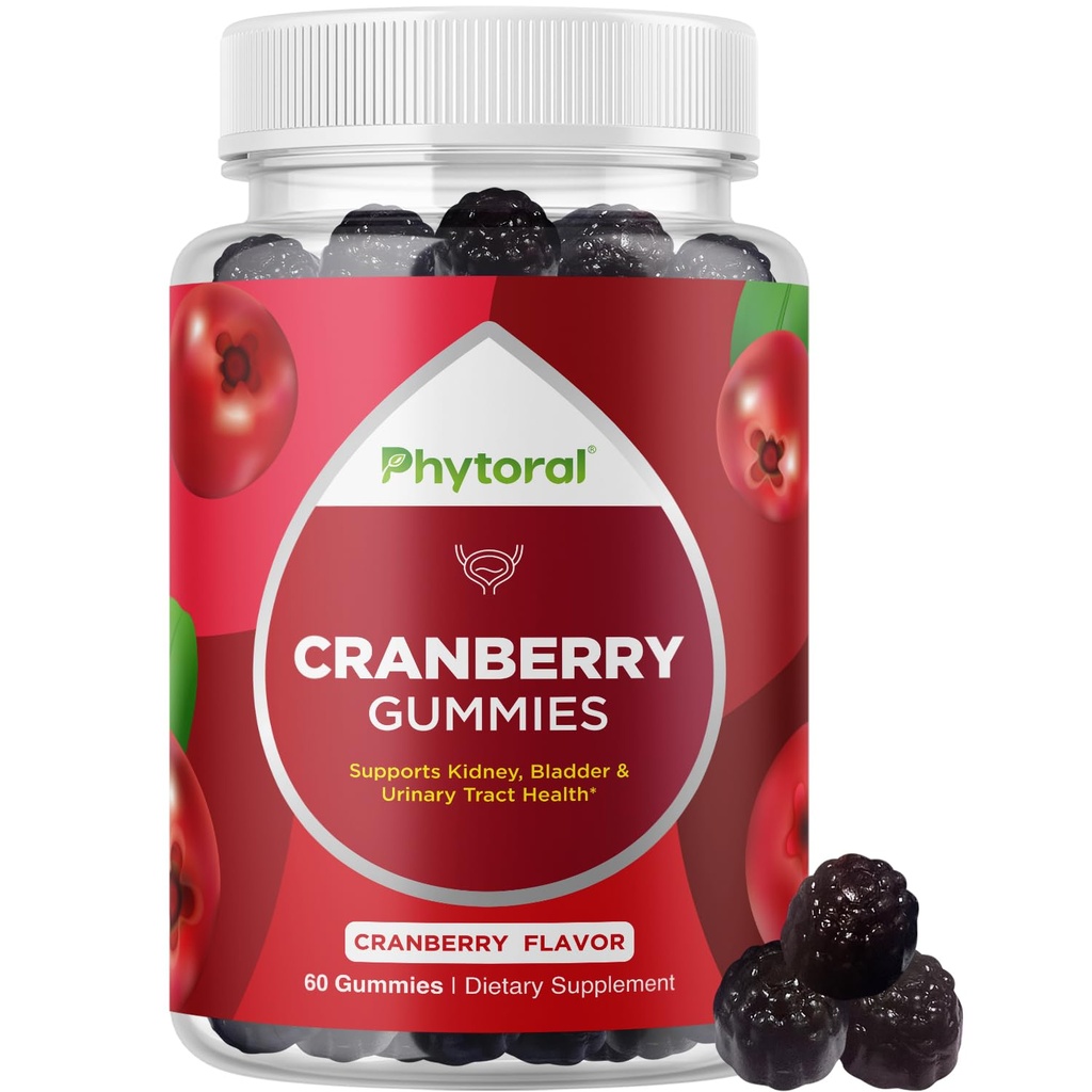 Fytoral Extra Strength Cranberry Gummies naisille - herkullinen potent täydentää ja miehet rakko Munuaisten virtsateiden terveys tuki päivittäin vitamiineja (30 tarjoilua)