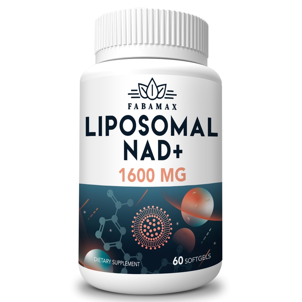 1600 mg liposomaalinen NAD-lisä, 98% puhdasta NAD+-lisäainetta, ylivertainen imeytyminen, vaihtoehto Nikotinamidi Ribosidille tai NADH: lle NAD+: lle vanhenemisen varalta, energia, pitkäikäisyys, 60 Softgelia