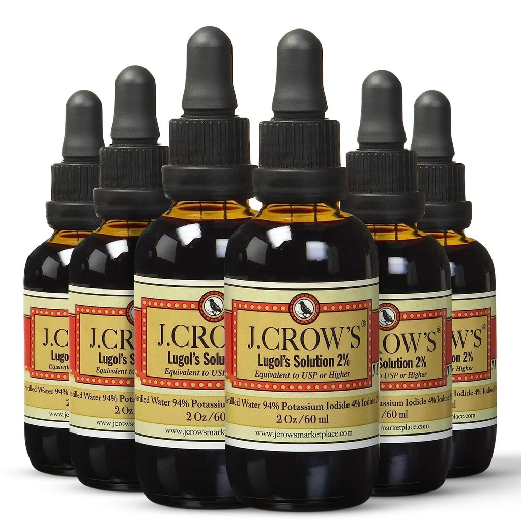J.CROW'S® Lugol's Solution of Jodi 2% 2 oz (6 pulloa) ... Premium jodi & kalium iodide Liquid, gluteeni &, alkoholiton luonnollinen Brine -uute