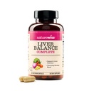 NatureWise Liver Balance Detox Supplement - Triple Repair Formula Milk Thtle, Voikukka, Turmeric, Artisokka, Reishi Mushroom & Kudzu, Vegan - 60 kapselia[30-päivä tarjonta]