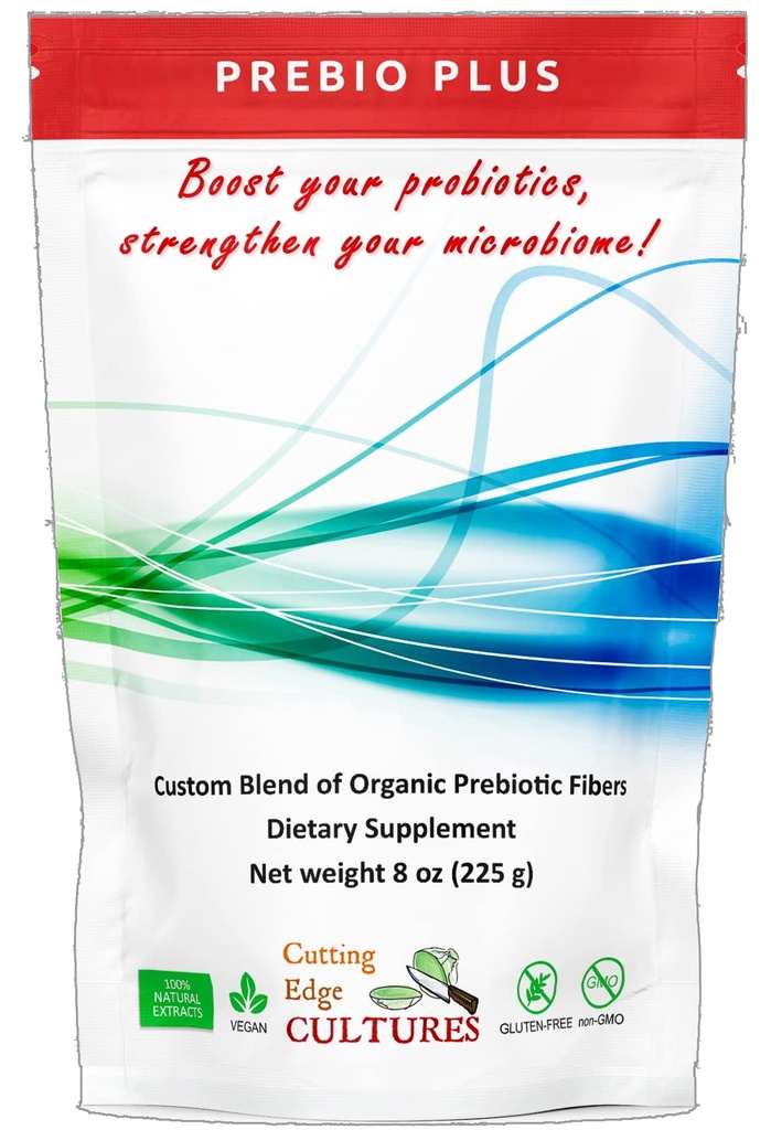 Cutting Edge Kulttuurit Prebio Plus Prebioottikuitujauhe Paras Custom Blend of Organic Prebiotic Fibers Ruokavalion täydennys 8 oz