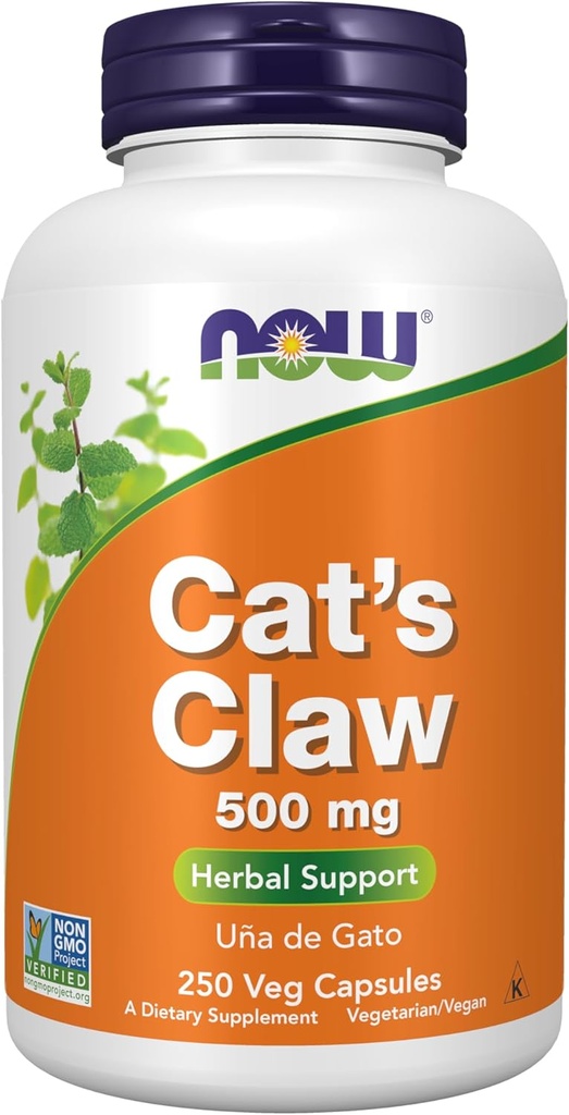 NOW Supplements, Cats Claw 500 mg, Non-GMO Project Verified, Herbal Supplement, 250 Count (Pack of 1)