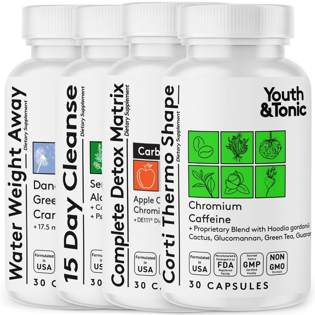 Youth & Tonic CortiThermo Shape Detox Cleanse Potkaise pois Painonhallinta - 120 pillereitä