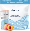 Nectar Hydration Packets - Electrolytes Powder Packets - Sugar Free & 0 Calorie - Organic Fruit Liquid Daily IV Electrolytes Powder för Dehydration Relief & Rapid Rehydration (Peach 30 Pack)