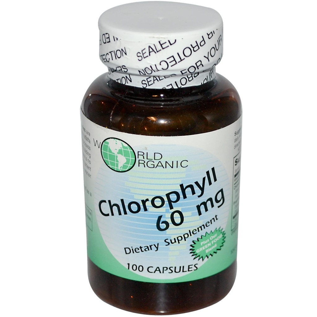 World Organic Mega Chlorophyll, 100 mg, kapslar, 60 kapslar