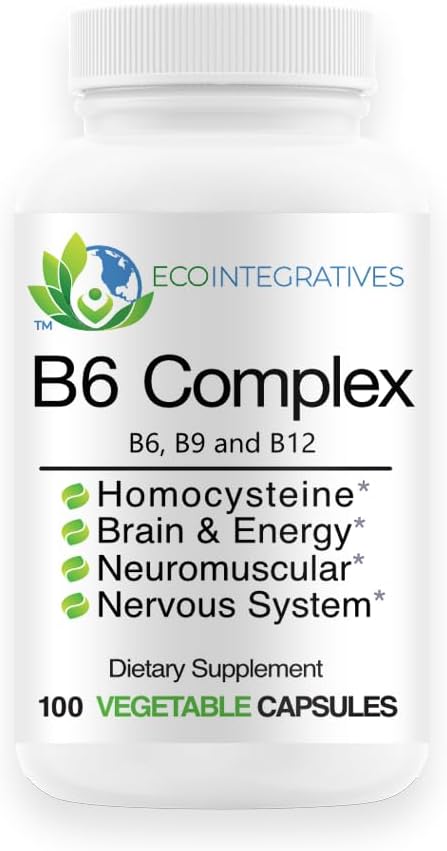 B6 Complex Vegaani B6, B9 Folaatti, B12 Metyylikobalamiini tukee kardiovaskulaarisia, neuromuskulaarisia, hermosto, homokysteiini, energia, verisolut ja luun terveys 100 kapselia