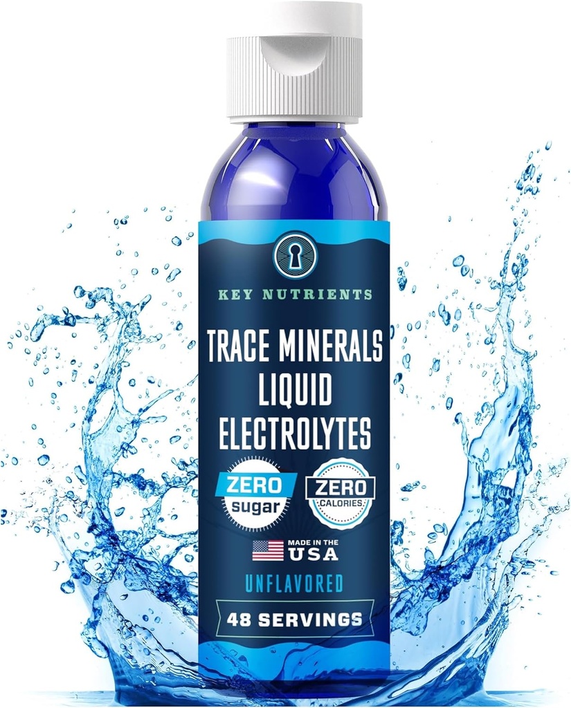 KEY NUTRIENTS Trace Minerals Liquid Electrolytes för Hydration Recovery 4oz - Electrolyte Drops, Electrolyte Water, Keto Electrolytes - Mineral Drops för Drinking Water