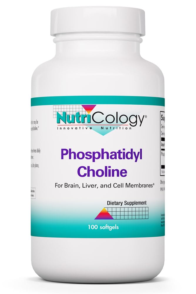 Nutricologia Fosfatidyylikoliini Supplement - Lesitiinikapselit, Ruoansulatuskanavan Entsyymit maksan, Fat Digestion Support, Koliini täydentää rasvan maksa, 1540 mg Softgels - 100
