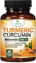 Turmeeric Curcumin Supplement 2600mg - 95% Curcuminoids kanssa Organic Turmeric & BioPerine Black Pepper Extract paras absorptio, Natural Vegan Joint Support, ei-GMO, pullotettu USA - 60 kapselia