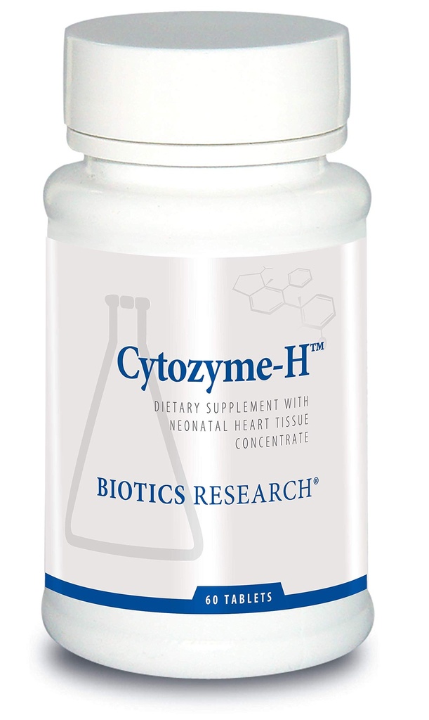 Biotics Research Cytozyme H Glandular Cardiovascular Support, Bovine Heart Concentrate, främjar muskelstöd, ökar energi, SOD, katalas, potent antioxidantaktivitet 60 tabletter