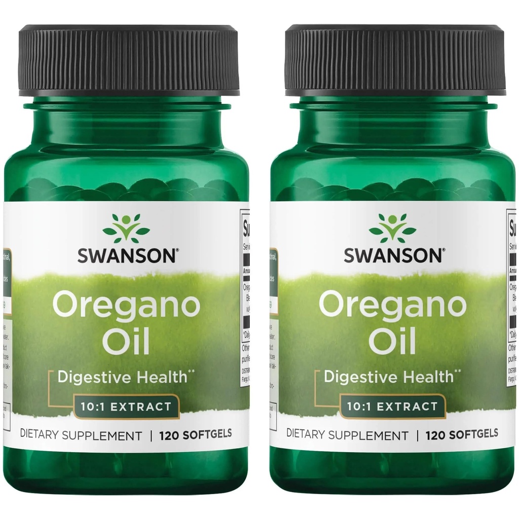 Swanson Oregano Oil 10:1 Extract - Natural Supplement Promoting Ruoansulatuskanavan ja hengitysteiden tuki - tukee ruoansulatuselimistön ja virtsateiden terveys - (120 Softgels, 150 mg Each) (2 pakkaus)