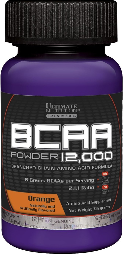 Ultimate Nutrition smaksatt BCAA 12.000mg Branched Chain Amino Acid Supplement Powder, Orange, Single Servering