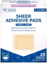 Rite Aid Sheer Adhesive Bandages with Sterile Non Stick Pad, 3" x 4" - 20 Count ... Haavanhoito/Ensimmäinen aputarvikkeet ...