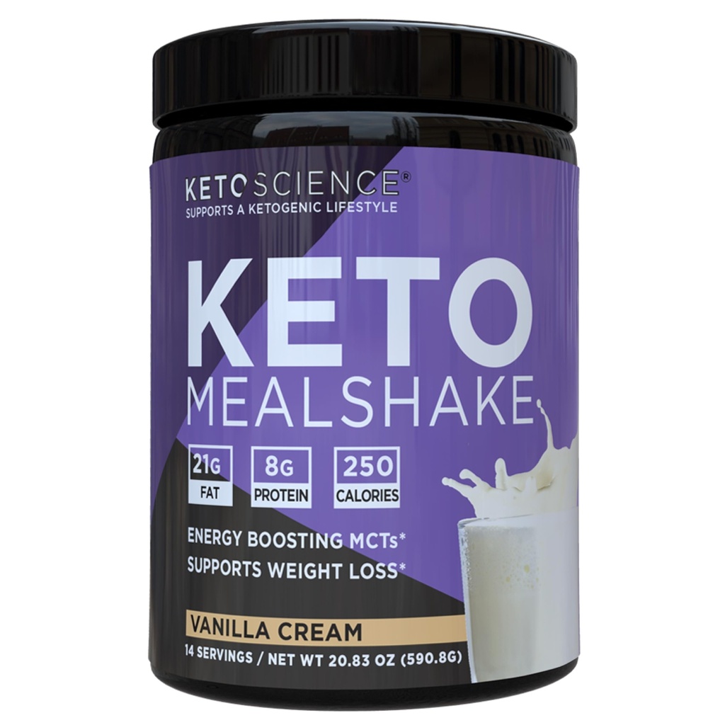 Keto Science Ketogenic Meal Shake Vanilla Ruokavalion Supplement, Rikas MCT ja proteiini, pakattu Collagen, Vitamiinit ja mineraalit, Keto ja Paleo Friendly, Painonlasku, (14 annosta), 20.49 Oz