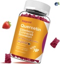 Quercetin Gumies with bromelain, Elderberry, Echinacea, C-vitamiini D Sinkki - Immunomy System Support 60 Counts Pure Quercetin Gumies for Kids & Aikuinen
