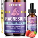 Barn Magnesium Liquid Drops-Magnesium Glycinate Liquid för barn Supplement-w / L-theanin, Omega-3, Vitamin B6, D3 - för sömn, Relaxation, Brain, Bones - 2 Fl Oz Children's Calm, Strawberry Flavor