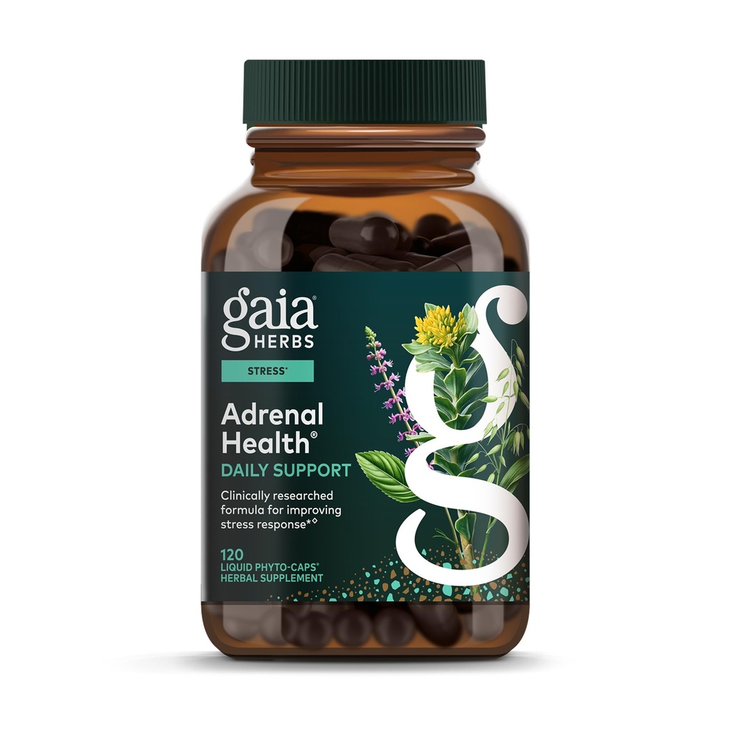 Gaia Yrtit Lisäravinto Daily Support - Herbal Supplement Ashwagandha, Holy Basil & Schisandra - Help Ylläpidä terveellistä energiaa ja stressiä tasot* - 120 Vegan Liquid Phyto-Capsules (120 päivän)