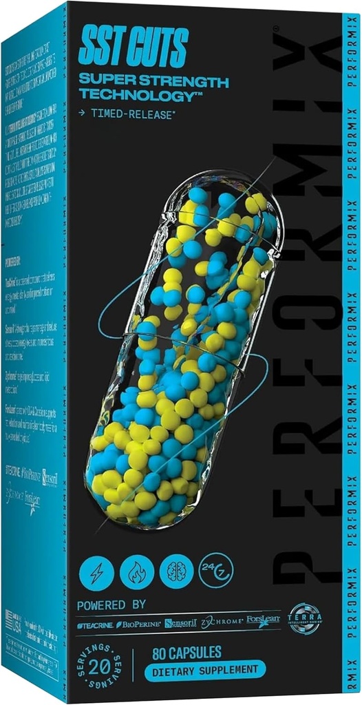 PERFORMIX SST leikkaa Super Strength Teknologia - Energia, Focus & Mood - Nootropic, kofeiini, Zychrom & Teacrine - Pre workout täydentää miesten ja naisten - 80 tarjoilut