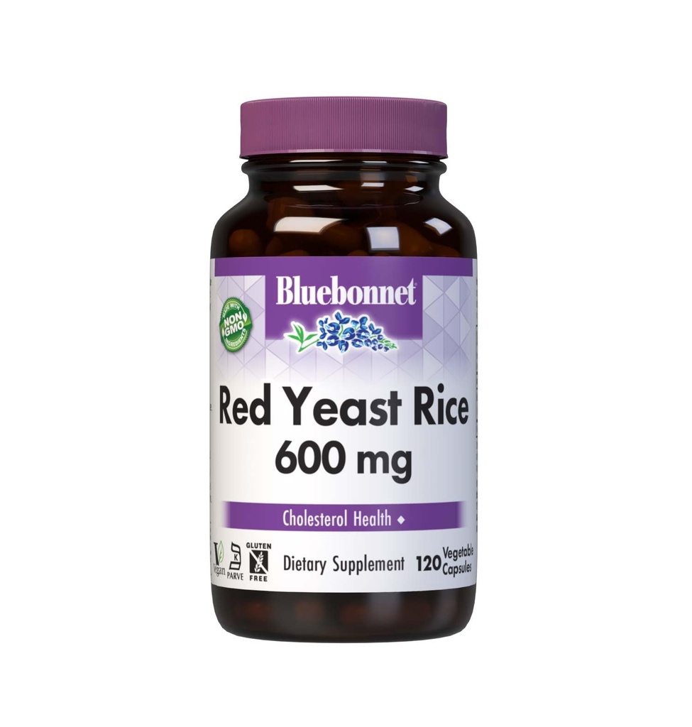Bluebonnet Nutrition Red Jeast Rice 600 mg, Heart Health*, ei-muuntogeeniset organismit, Vegan, Kosher Certified, Gluteenittomat, soijattomat, maitotuotteet, 120 kasvikapselia, 120 tarjoilua