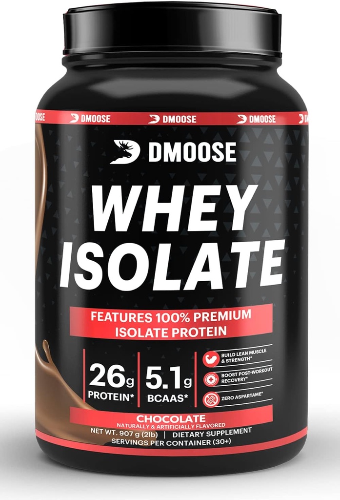 DMoose Whey Isolate Protein Powder I 26 g Protein I 5, 1 g BCAAS I Gluteeniton I auttaa säilyttämään lihasmassaa ja vähentää Recovery Aika I Chocolate & Vanilja I 30 Tarjoukset