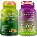 LISÄYS STUDIO Liposomal Glutatione 500 mg Rikastettu orgaanisilla kokonaisilla elintarvikkeilla + kasviperäisellä kalsiumilla, magnesiumilla, sinkillä, D3 & K2:lla, kurkumaisella vegaanilla, ei GMO:illa, puhtaalla päivittäisellä hyvinvointituella