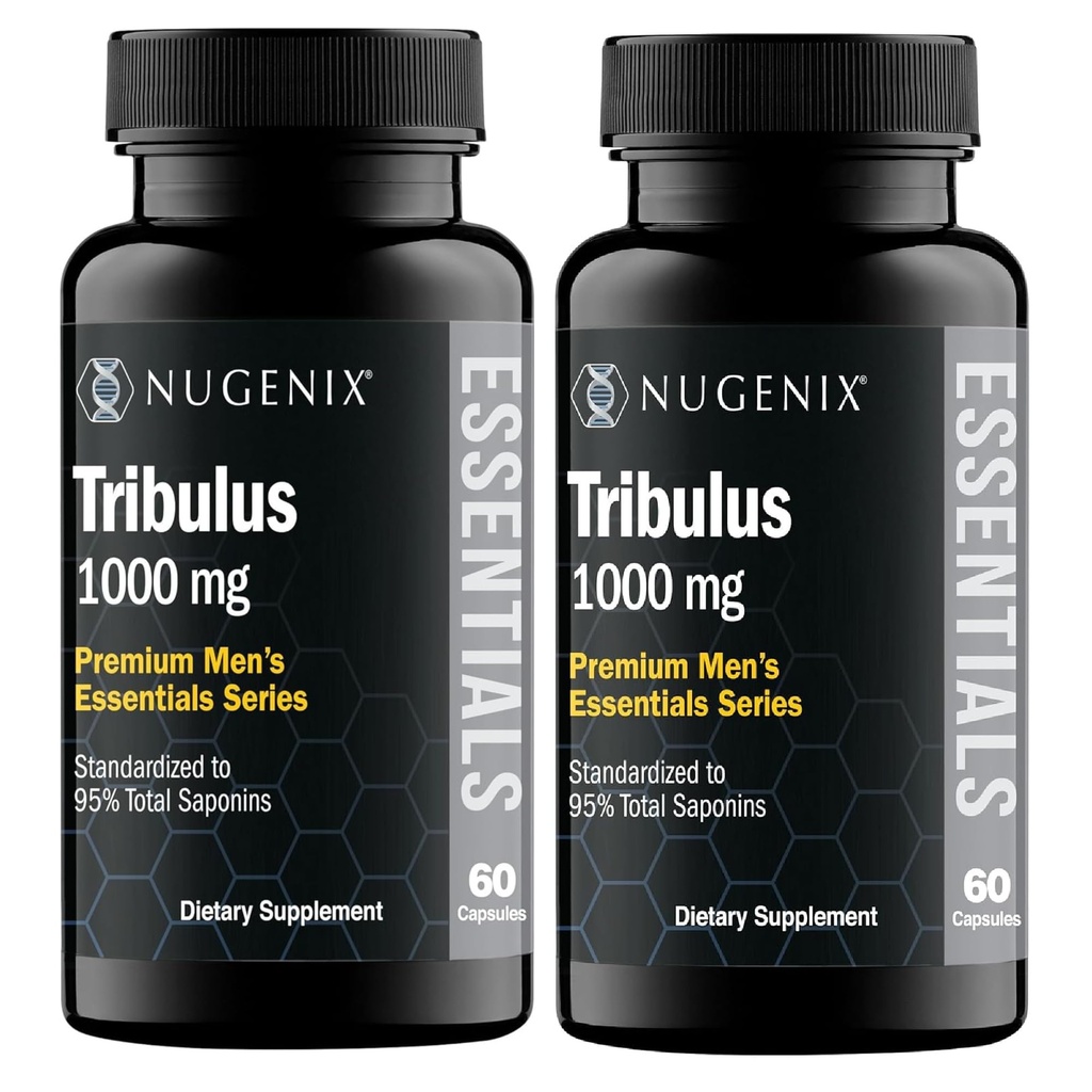 Nugenix Essentials Tribulus Terrestris miesten uute - 95% yhteensä saponiinit, 1000 mg korkea potenssi, extra vahvuus, 120