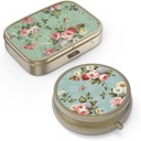 Pilleri Case Pillerilaatikko Mirror Retro Pieni pilleri tapauksessa laukku tai tasku Pronssi pillerilaatikko tai vitamiinit, kalaöljy, lisäravinteet, pilleri sisältää matkalahjat(2PCS)
