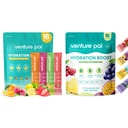Venture Pal Sugar Free Electrolyte Powder Packets - Liquid Daily IV Drink Mix för snabb Hydration & Party Recovery | 5 Vitaminer & 7 Electrolytes | Keto Friendly | Non-GMO | Certified Vegan | 16 Sticks