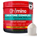 Mino Creatine Complex för muskeltillväxt. Micronized Kreatin Monohydrat och Kreatinhydroklorid med Adaptogener. Perfekt kreatin för kvinnor och män. Uppfriskande Zero Carb Lemon-Lime, 40 portioner