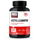Force Factor Acetyl L-Carnitine Brain Supplement, Nerve Support Supplement, ja Cellular Energy Booster, Acetyl L-Carnitine 500mg, Premium Quality, Vegan, ei-GMO, 100 Vihanneskapselit