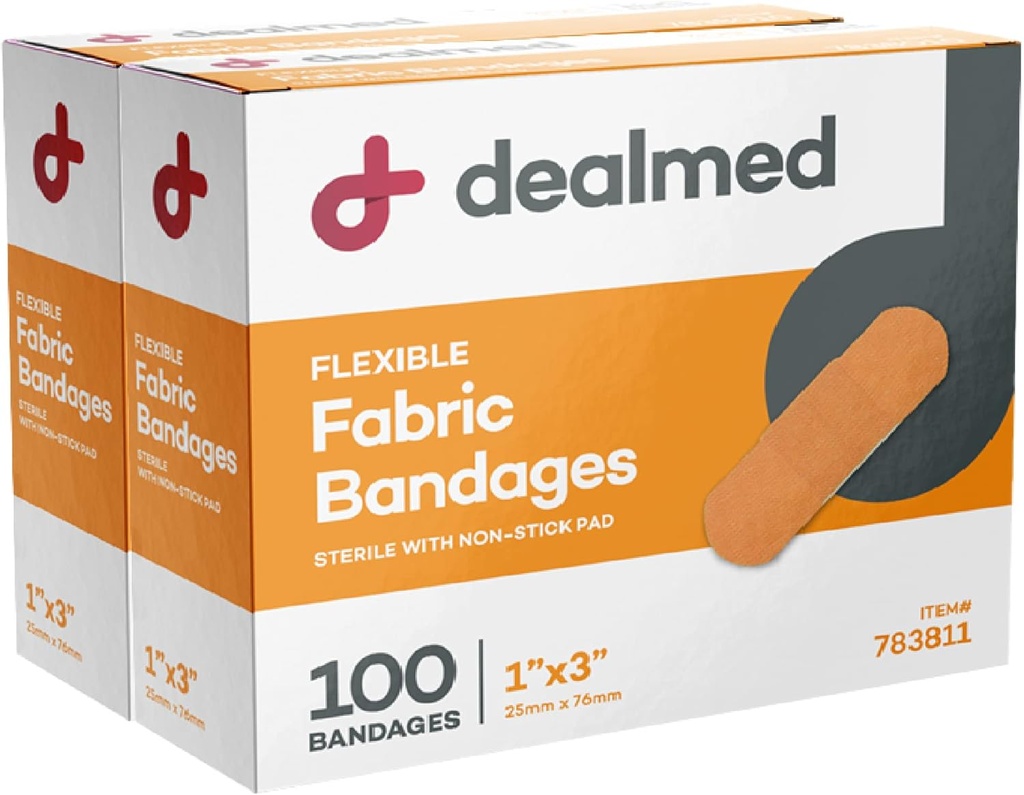 Jaettu Steriili Joustava Kangas Liimahihnat 1x3 tuumaa 100/laatikko - 2 laatikkoa - Hengitettävä ensiapupakkaus - Soft Stretch Wound Patch for Medical, Emergency Kits & Clinic