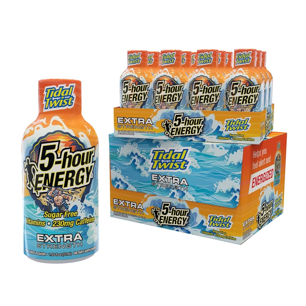 5-tunnin energia Extra Strength Shots Vuorovesi Twist Flavor, 24 Count (1,93 fl oz)