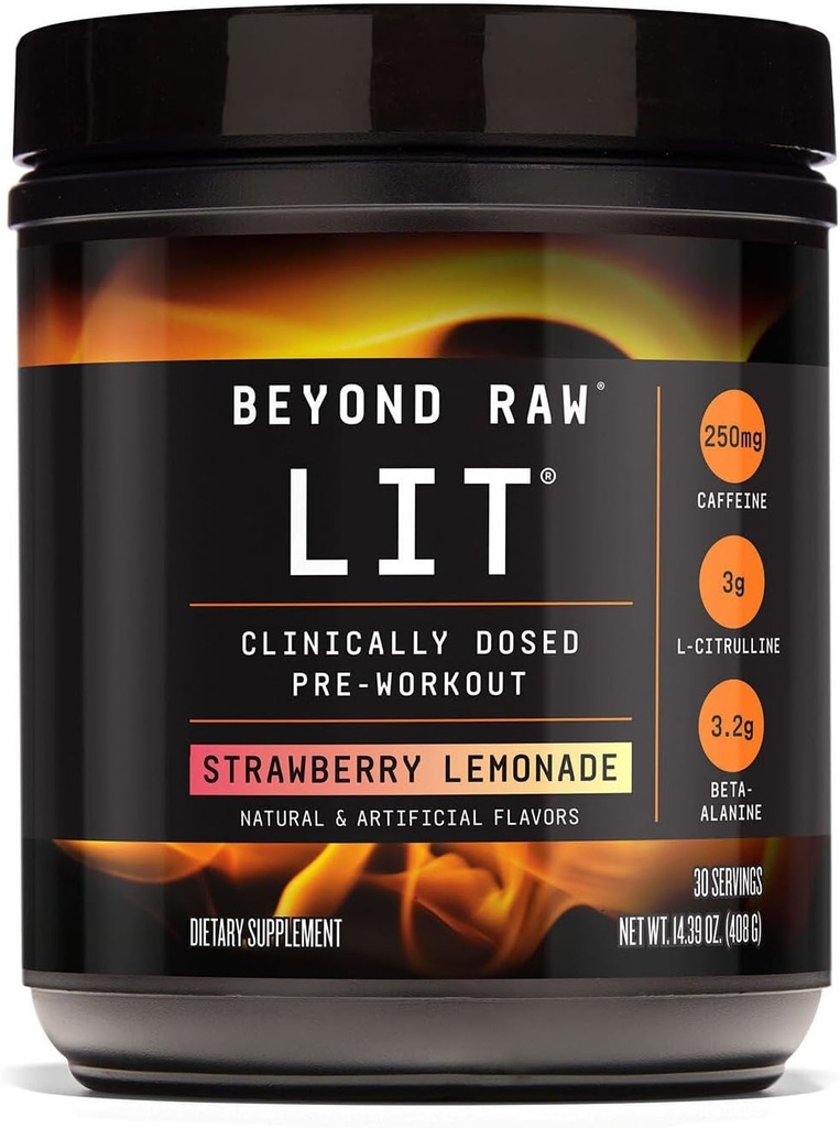 Beyond Raw LIT Pre-Workout - Strawberry Lemonade (30 tarjoilua)