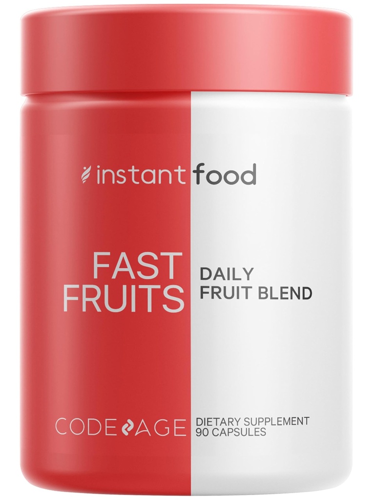 Koodaus Pikaruoka Nopeat hedelmät, yli 15 hedelmää Powders Equivalent All-in-One, Vegaani päivittäin Koko ruoka Vitamiinit - Marjat, Antioksidantti Polyfenolit & Bioflavonoidi Multivitamiini, ei-GMO, 90 kapselia