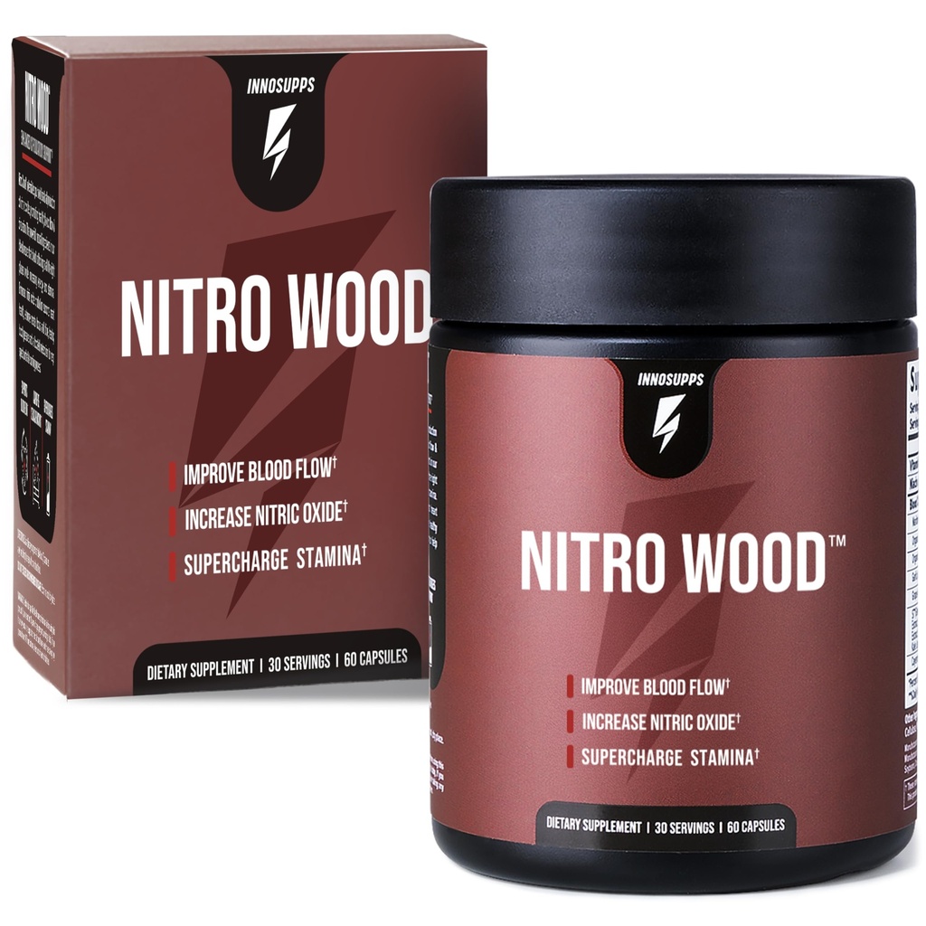 InnoSupps Nitro Wood - Tukee Tervettä Veren virtausta ... Typpioksidi täydentää...