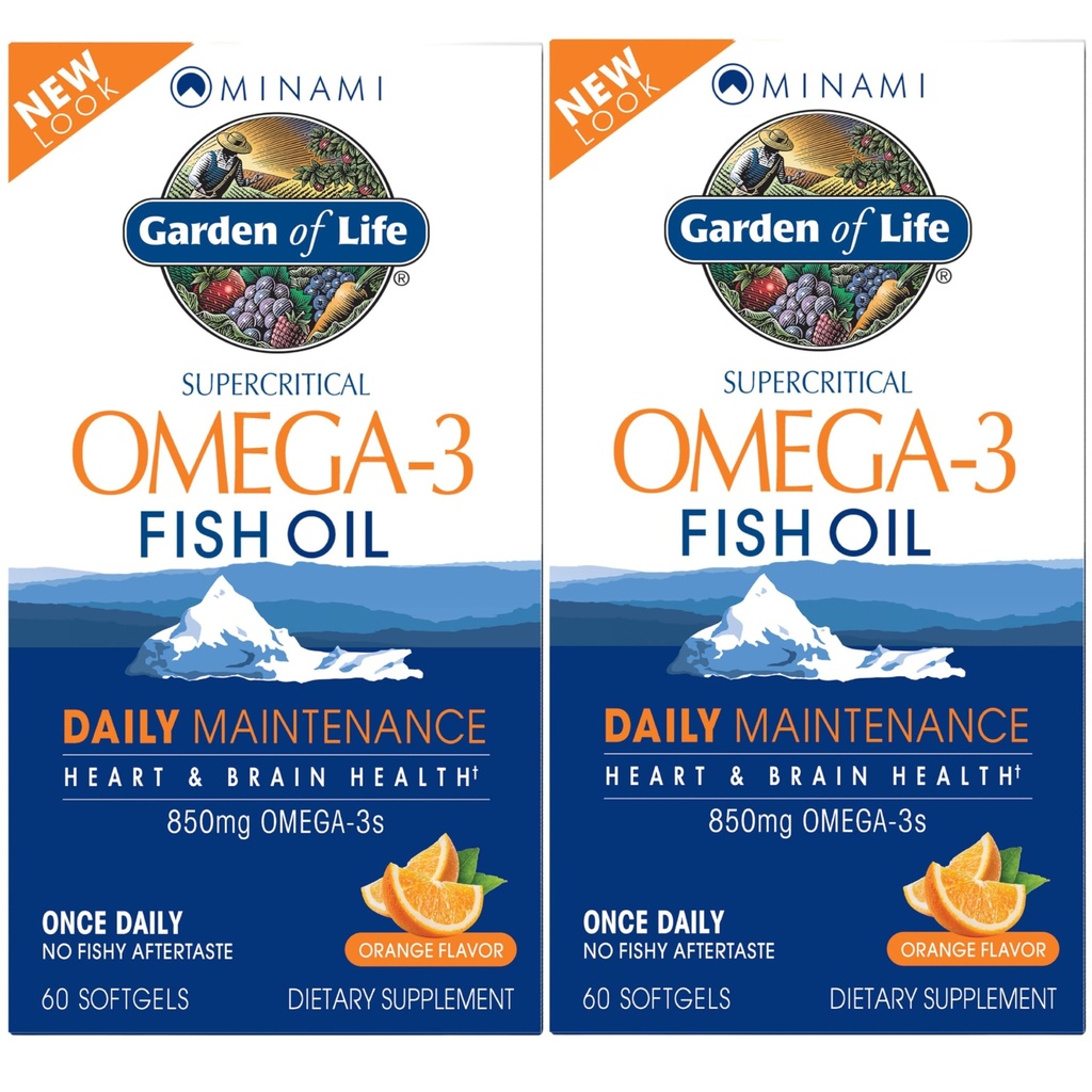 Puutarha Life EPA/DHA Omega 3 Kalaöljy - Minami Natural Brain Function, Heart and Mood Supplement, 120 Count (60-ct 2-Pack)