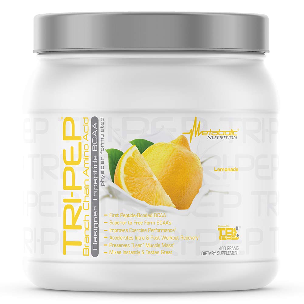 Metabolic Nutrition - TRIPEP - Tri-Peptide Branch Chain Amino Acid, BCAA Powder, Pre Intra Post Workout Supplement, Lemonade, 400 Grams (40 portioner)