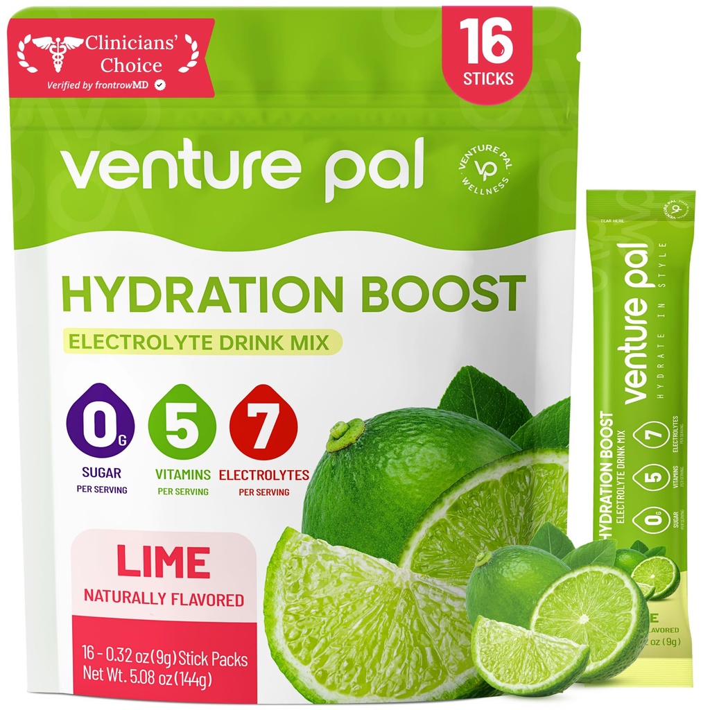 Venture Pal Sugar Free Electrolyte Powder Packets - Liquid Daily IV Hydration Packets 