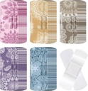 120 Pcs Fabric Adhesive Flexible Bandages Bulk Assorted Shapes and Patterns Small Colorful Pretty Fabric Bandages with Non Stick Pad 3 x 1 Inch for Cuts Wound Scrapes Women (Mandala)