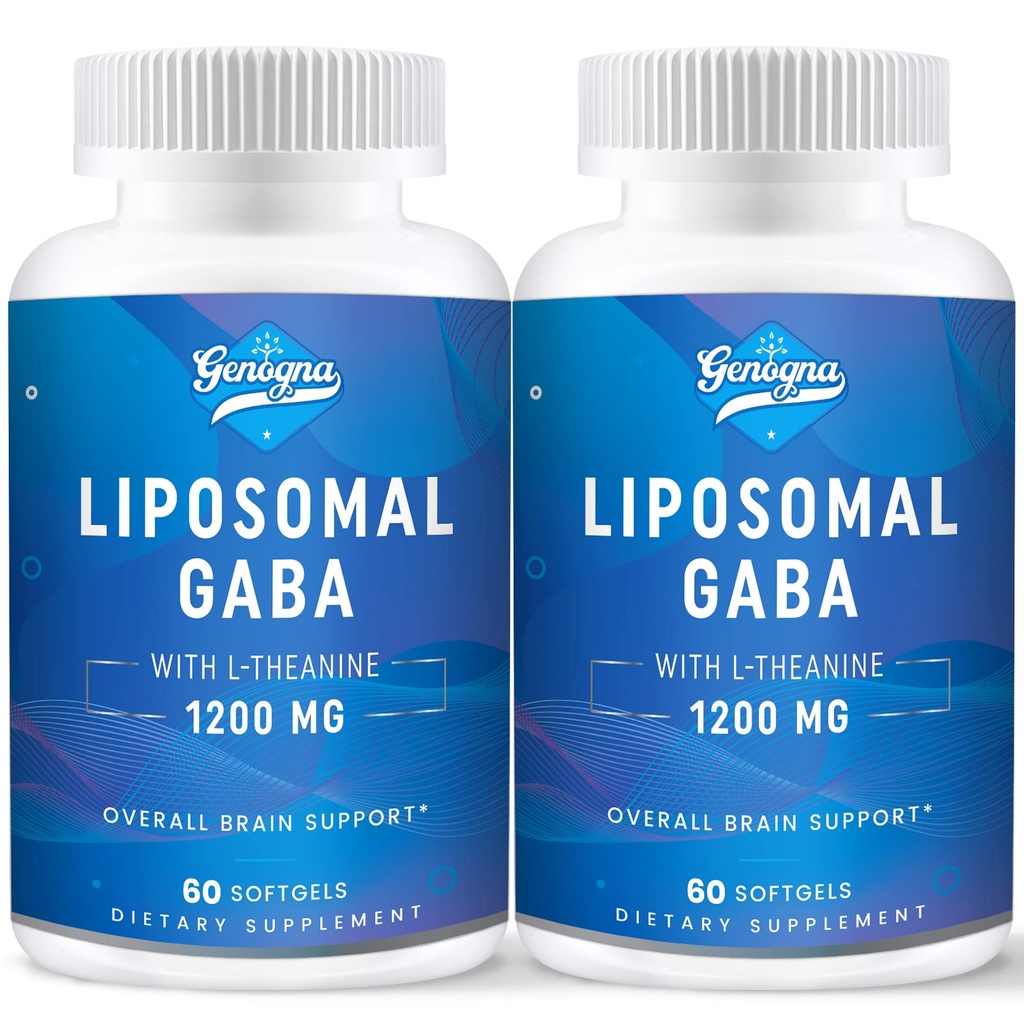 Liposomaalinen GABA L-Theanine 1200 mg - 2 pakkaus Korkea Biosabible GABA täydentää, 120 kapselia aikuisille