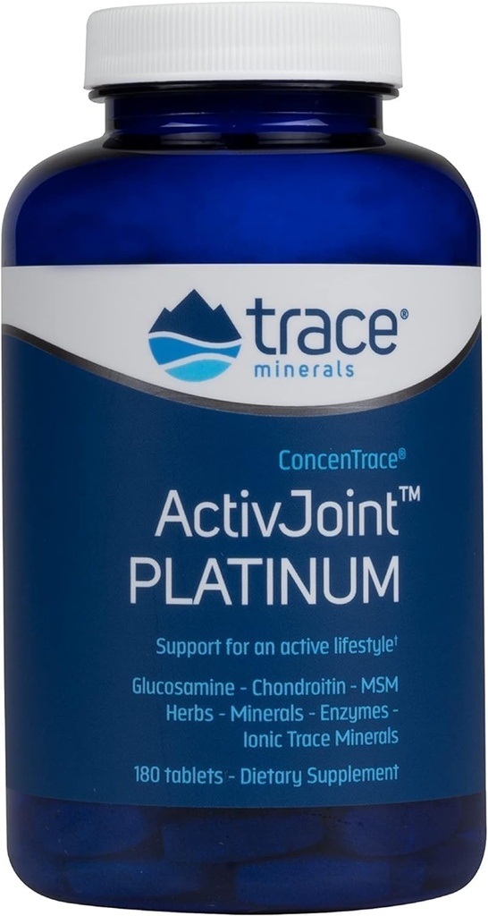 Trace Minerals ActivJoint Platinum - Bone Health & Strength Support täydennysosa - täydennysosa nivelten ja lihasten terveys tuki - terve sydän täydentää magnesium - 180 tablettia (30 tarjoilua)