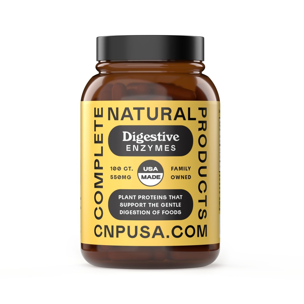 Complete Natural Products Dgestive Enzyme Capsules, 550mg, 100ct ... Plant-Based Formula, Organic Capsule Shell, tukee Dgestive Balance & ravitseva Imeytyminen