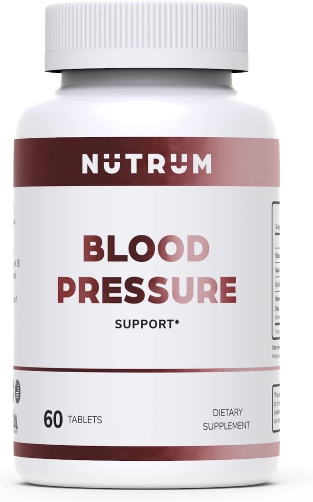 Blodtrycksstöd, Vegan Dietary Supplement för Normal Heart och Circulatory Health, Natural Herbal Wellness Formel med Olivblad, Grape Seed och Garlic Bulb Extract, 60 tabletter