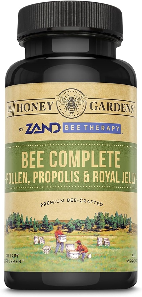 Honey Gardens Bee Pollen Royal Jelly och Propolis Capsules, 90 Count