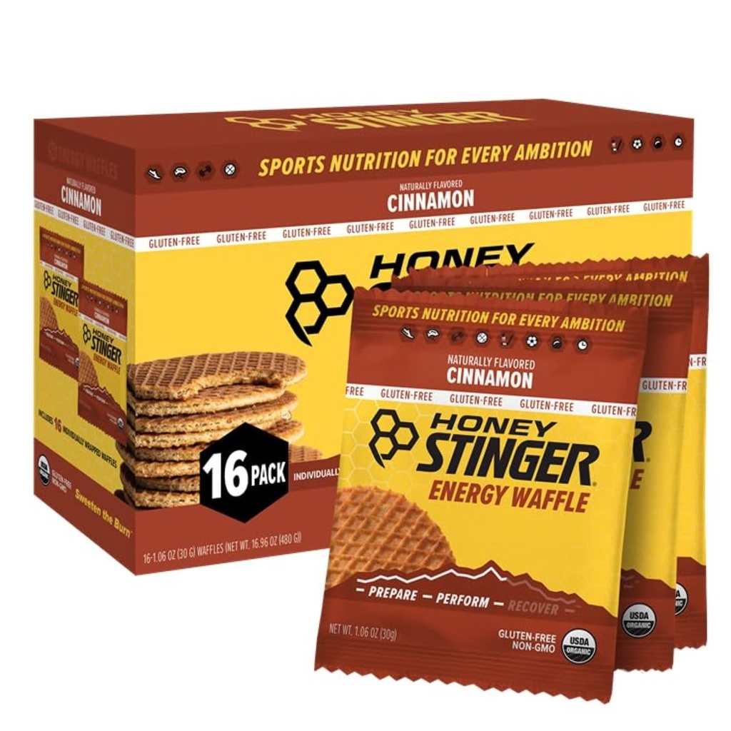 Honey Stinger Luomu gluteeniton kanelivohveli, energia Stroopwafel liikunta, kestävyys ja suorituskyky, urheilu ravitsemus koti &amp; kuntosali, Pre and Post Treenit, Box 16 vohvelia, 16.96 Ounces