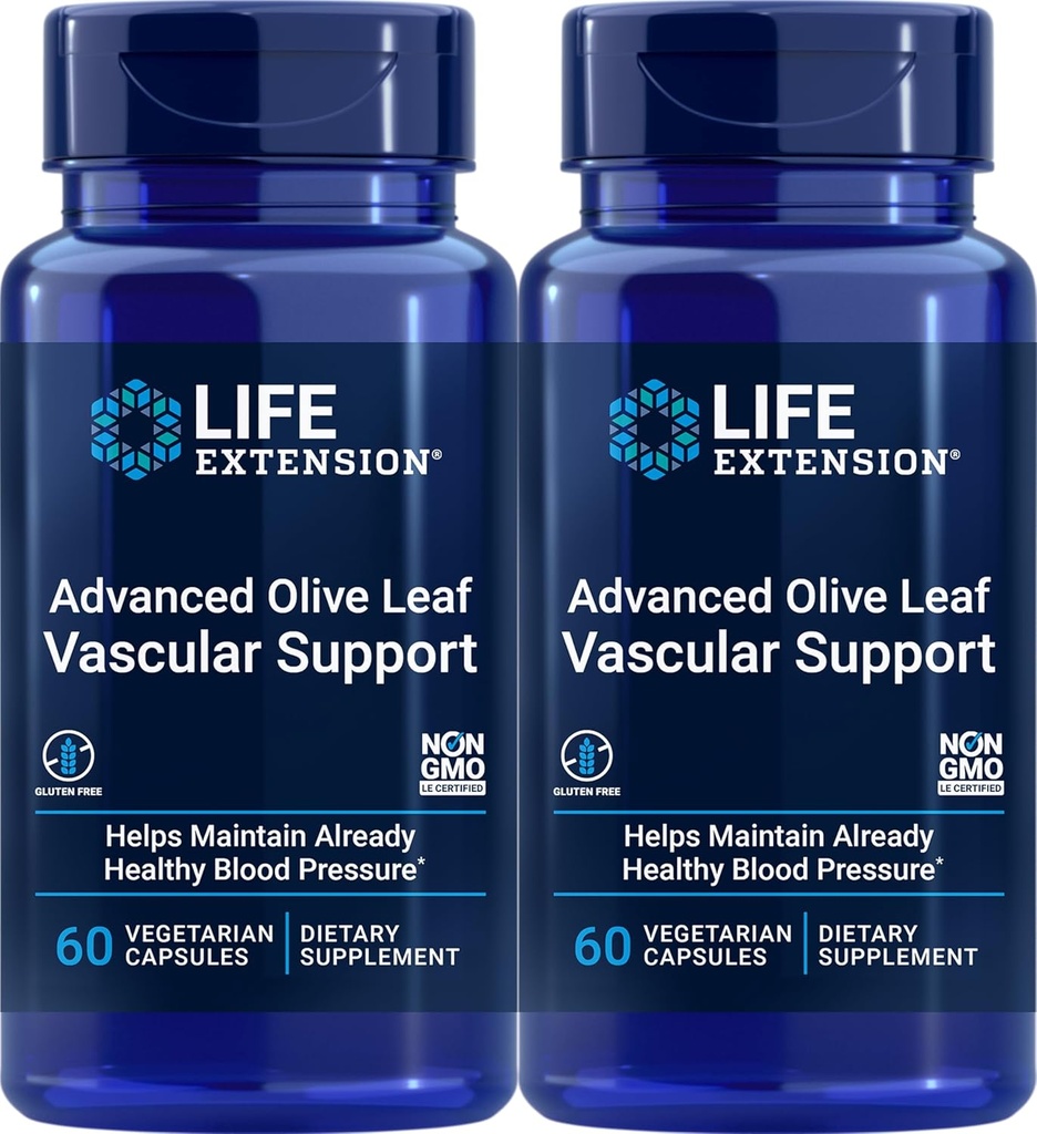 Life Extension Advanced Olive Leaf Vascular Support, 60 Vegetariska kapslar (Pack of 2)