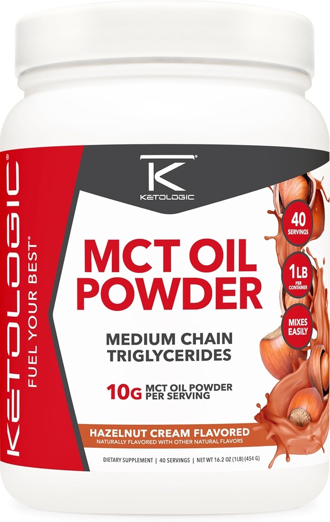 Ketologic MCT Oil Powder Hasselnut Cream (1 LB) 