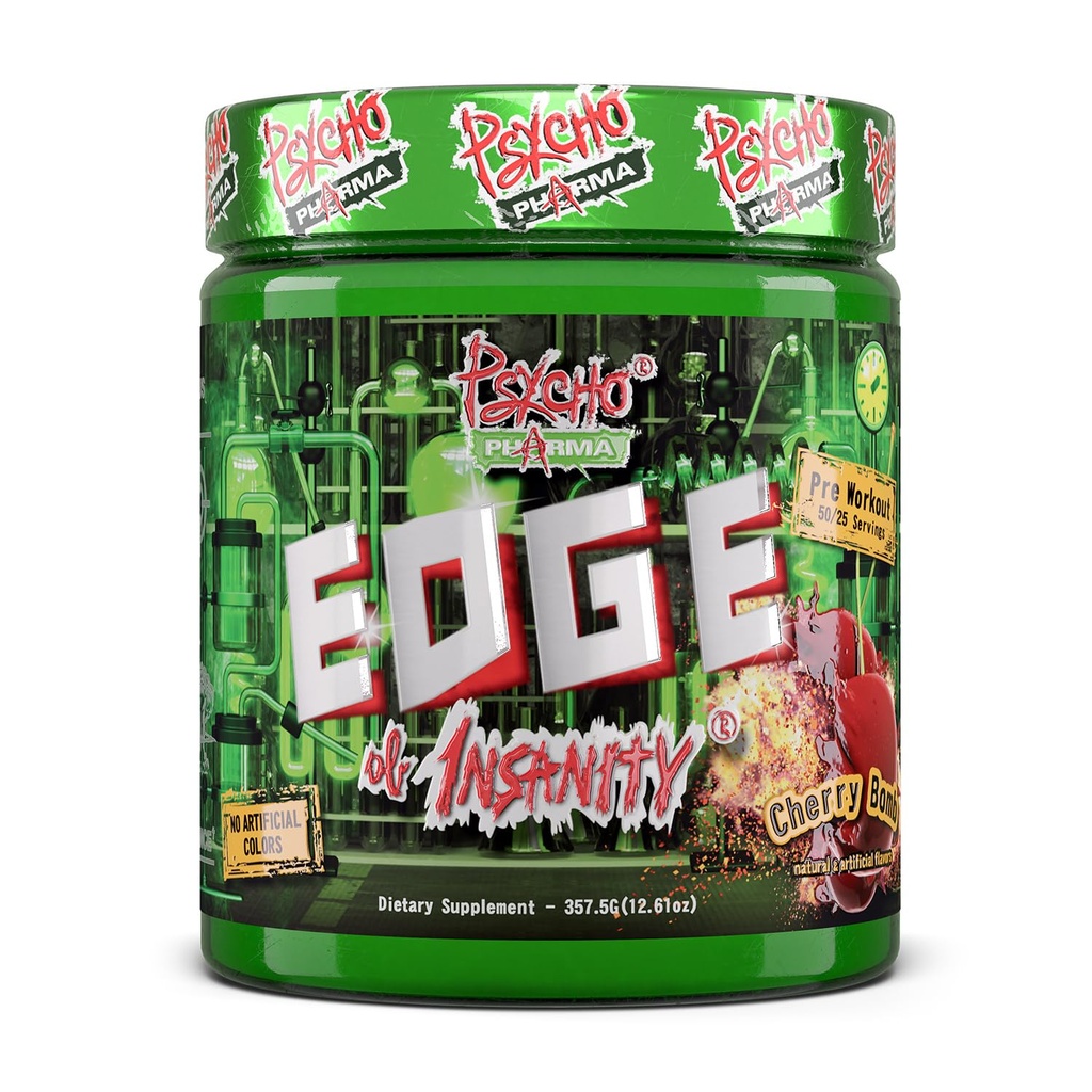 Psyko Pharma Vahvin High Stim Preworkout Powder - Edge of Insanity - Most Intense Pre Treenout Supplement Pumput, vahvuus, energia ja tuntea hyvä Focus. Rivals kuuluisat menneisyyden pojat