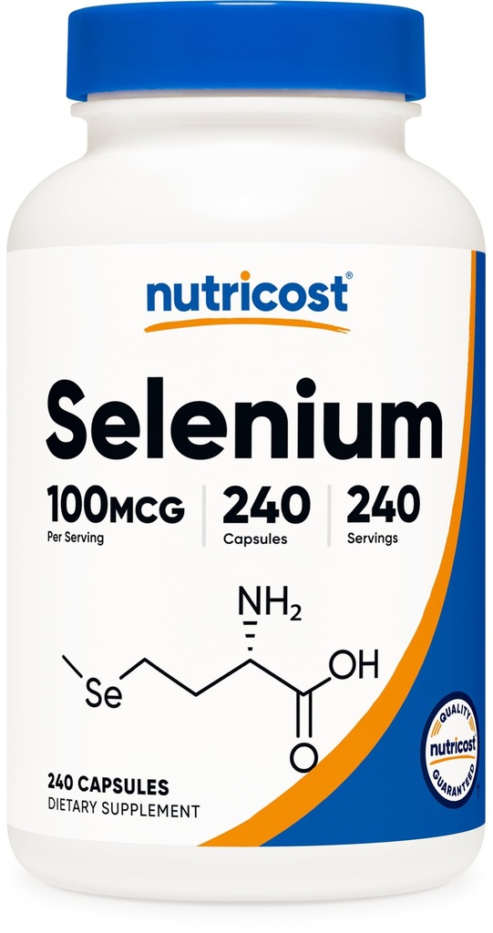 Nutricost Selen Supplement 100mcg, 240 kapslar, Vegetarian, Gluten Free & Non-GMO